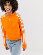 Adidas Originals Three Stripe Hoodie In Orange - Orange