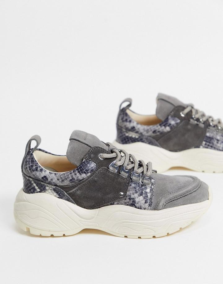 All Saints Tamaya Chunky Sneakers In Charcoal-grey