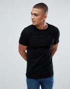 Asos Design Muscle Fit T-shirt With Crew Neck And Stretch - Black
