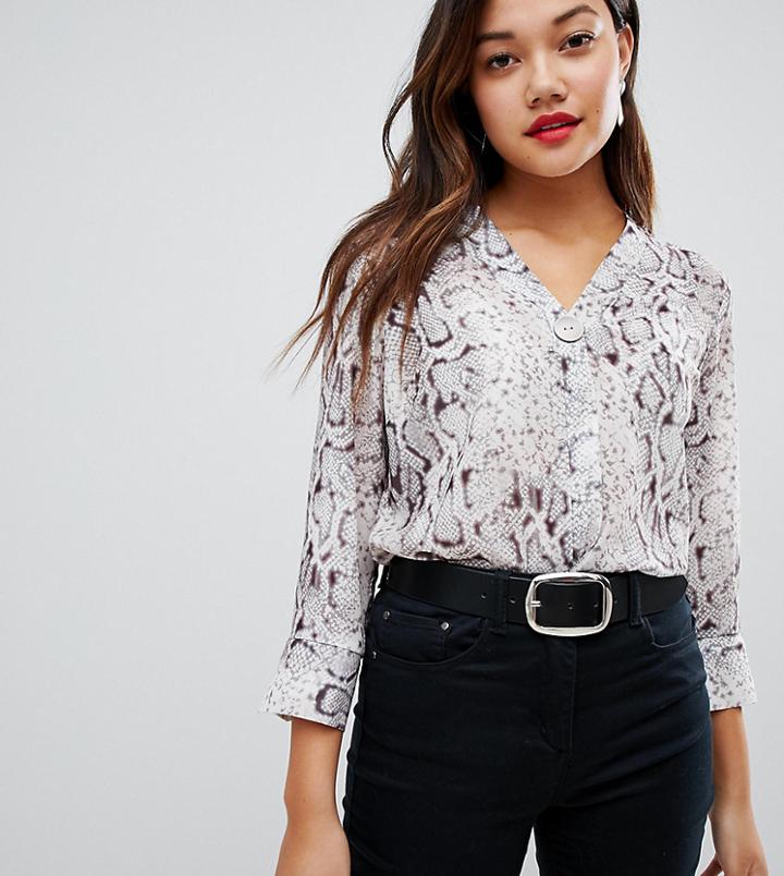 New Look Shirt In Snake Print-gray