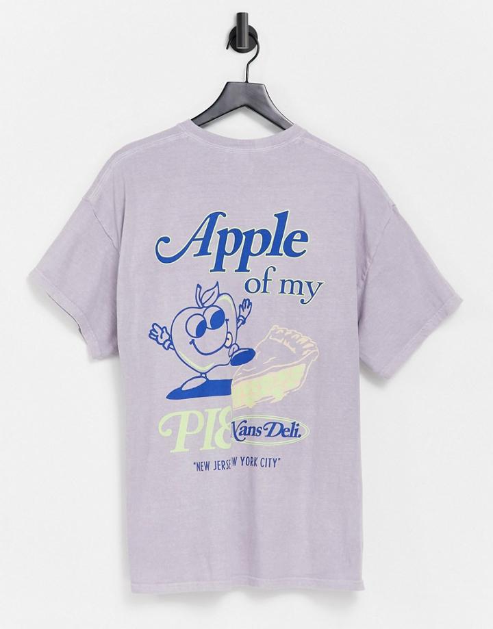 Topman Oversize T-shirt With Front And Back Apple Of My Pie Print In Lilac-purple
