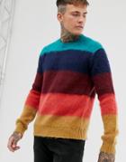 Religion Super Soft Stripe Sweater In Multicolours