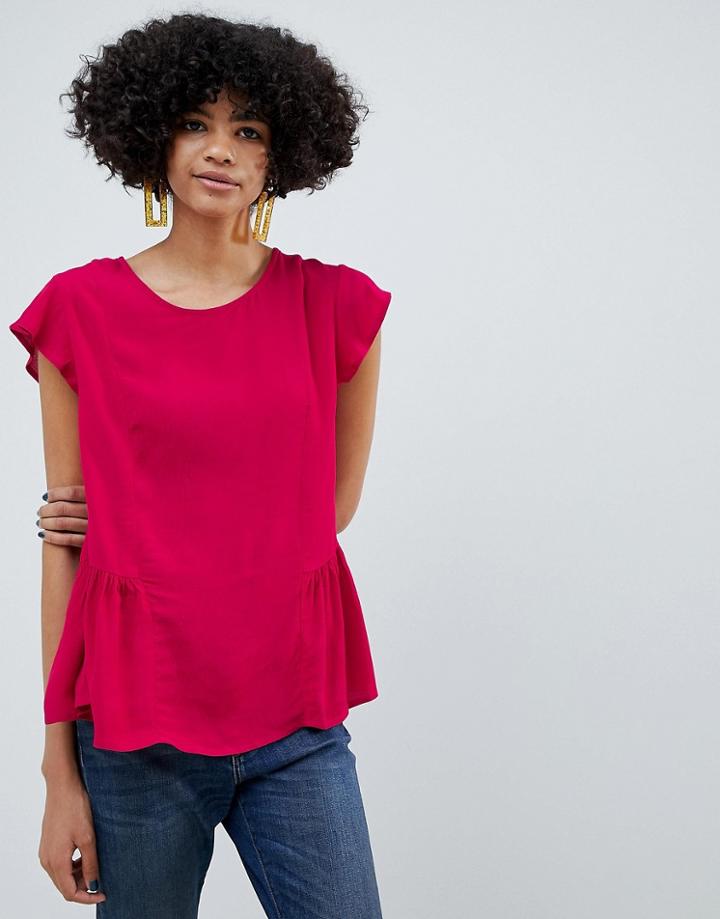 B.young Peplum Hem Top - Pink