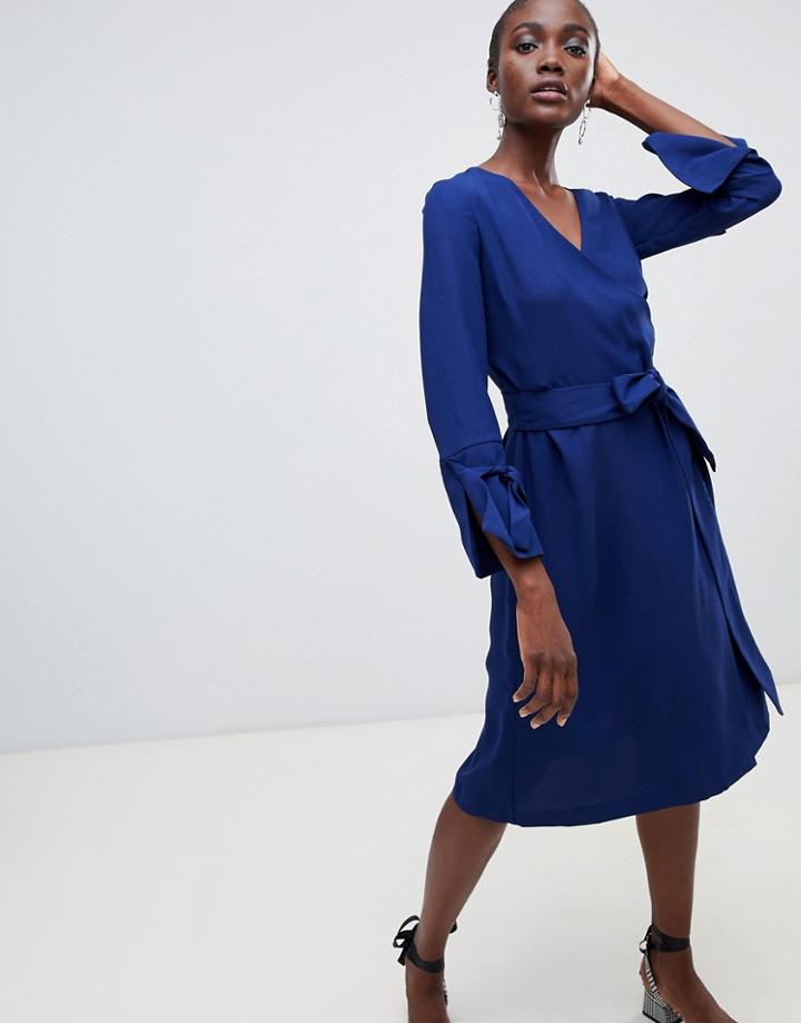 Finery Gervase Wrap Dress-navy
