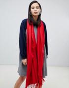 Monki Scarf In Red - Red