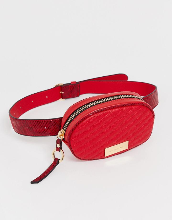 River Island Round Belt Bag In Red