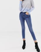 Oasis Mid-rise Skinny Jeans In Mid Wash - Blue