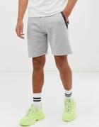 Bershka Jogger Shorts With Pocket Detail In Light Gray - Gray