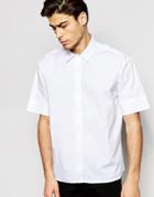 Adpt Short Sleeve Oversized Drop Shoulder Shirt - White