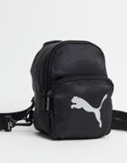 Puma Mini Backpack In Black With Silver Logo