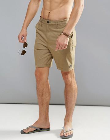 Billabong Cross Fire Quick Dry Walk Shorts In Khaki 19 Inch - Green