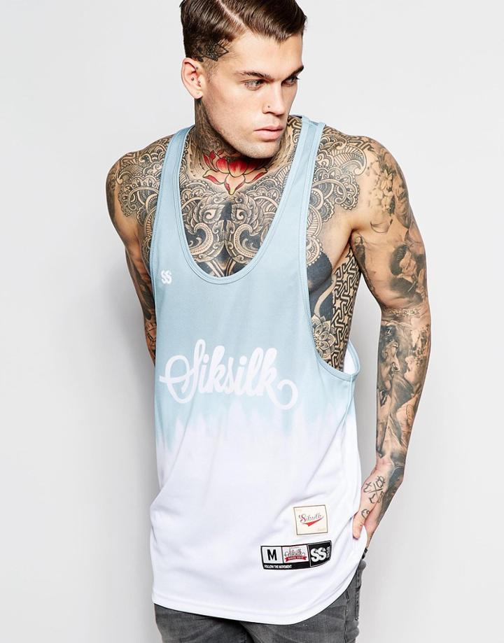 Siksilk Tank With Dip Dye - Blue