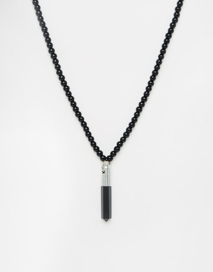 Lovebullets Black Agate Beaded Necklace - Black