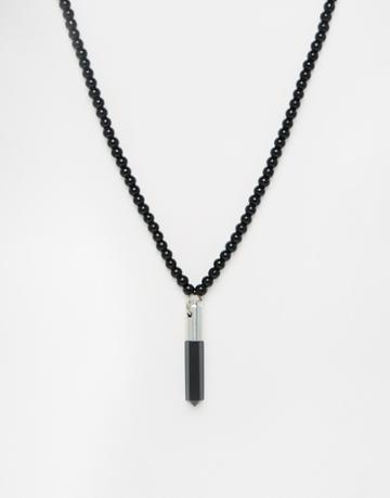 Lovebullets Black Agate Beaded Necklace - Black