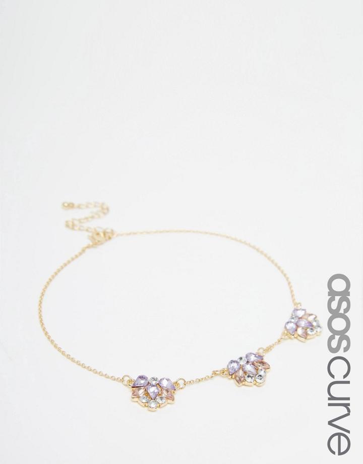 Asos Curve Teardrop Occasion Anklet - Multi