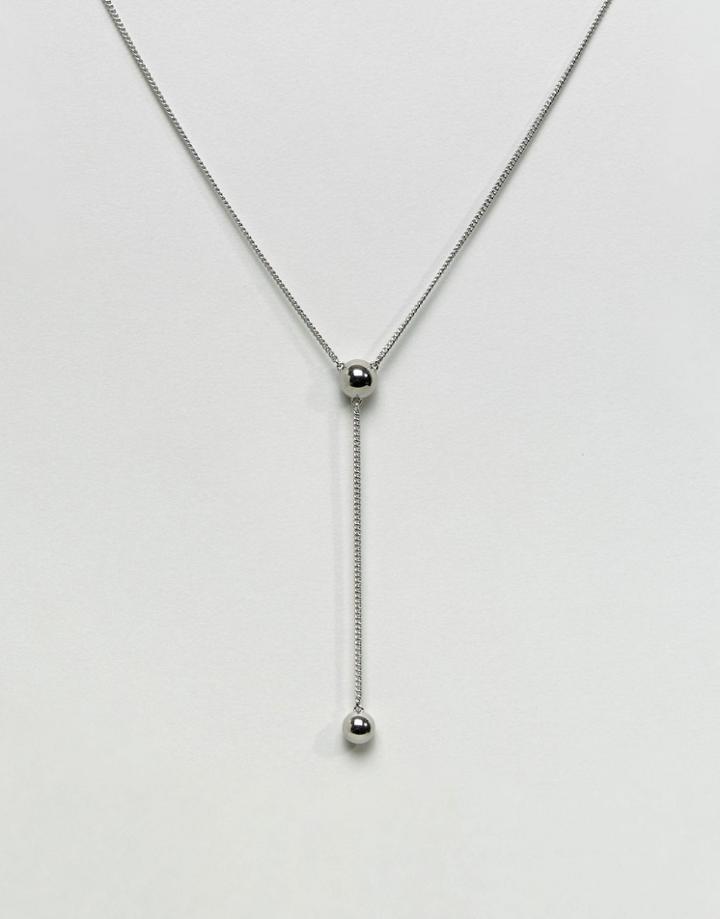 Dyrbergkern Simple Lariat Necklace - Silver