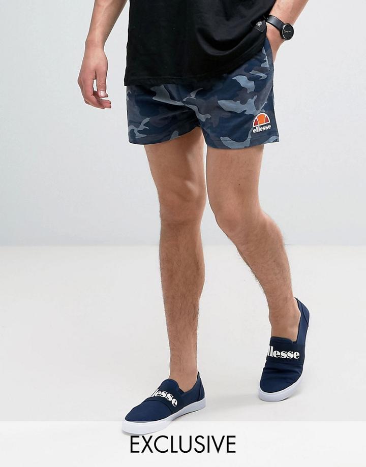 Ellesse Camo Shorts With Small Logo - Navy