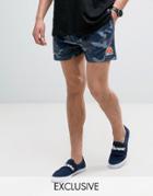 Ellesse Camo Shorts With Small Logo - Navy