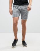 Solid Checked Shorts - Blue