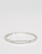 Mister Axle Feather Bangle Bracelet In Silver - Silver