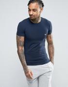 Emporio Armani Logo Crew Neck T-shirt In Muscle Fit - Navy
