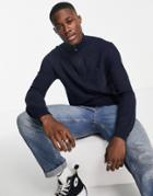 Polo Ralph Lauren Player Logo Pima Cotton Knit Half Zip Sweater In Navy Heather