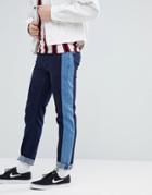 Asos Slim Jeans In Indigo With Side Stripe Insert - Blue