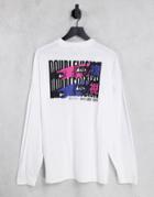 Asos Design Oversized Long Sleeve T-shirt With Anime Comic Back Print-white