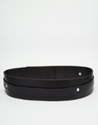 Pieces Romy Leather Waist Belt - Black