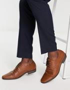 River Island Round Toe Derby Shoes In Brown
