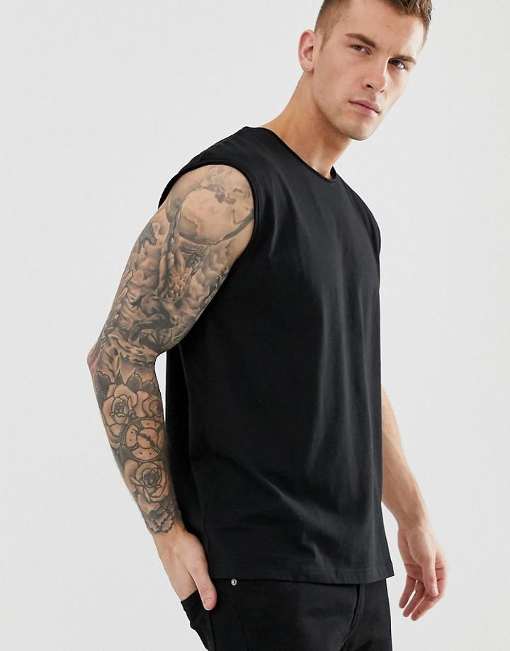 Brave Soul Raw Edge Tank - Black