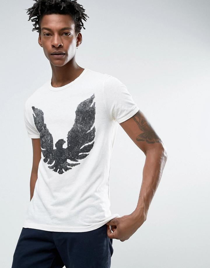 Boss Orange By Hugo Boss Slub Eagle T-shirt Regular Fit In White - White