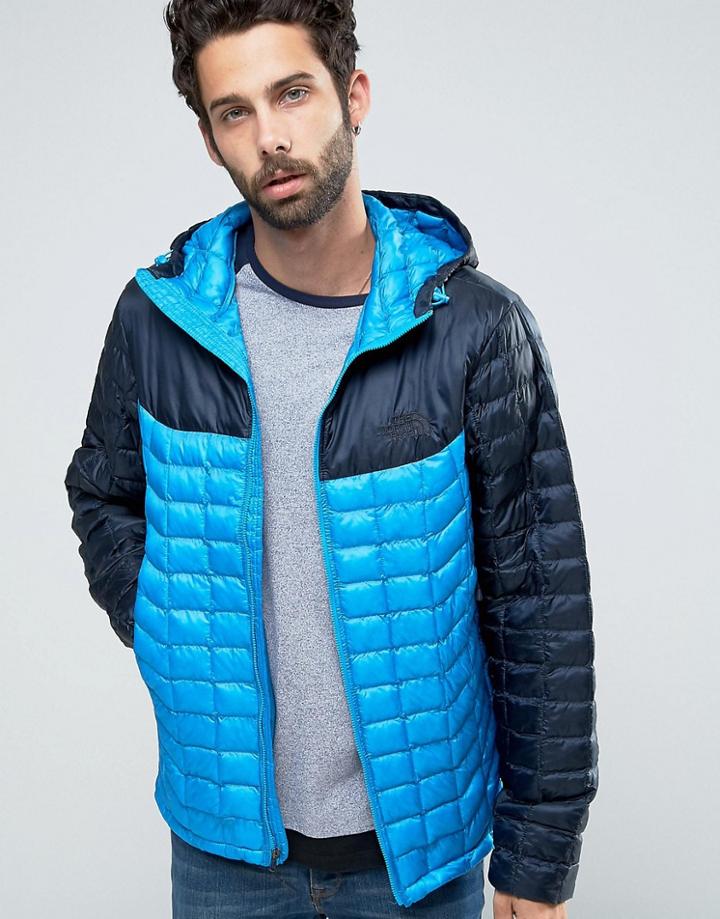 The North Face Thermoball Hooded Jacket In Blue - Blue