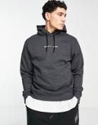 Tommy Jeans Straight Logo Hoodie In Dark Gray-black