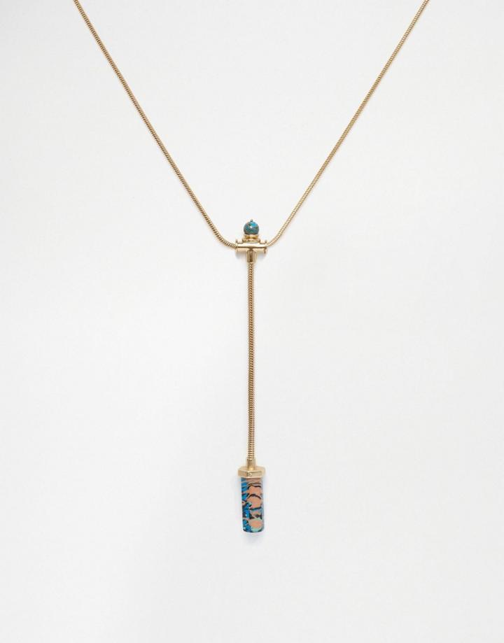 Ashiana Necklace With Drop Detail - Gold