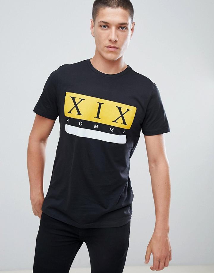 New Look T-shirt With Homme Print In White - Black