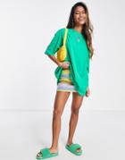 Only Oversized Boyfriend T-shirt In Bright Green