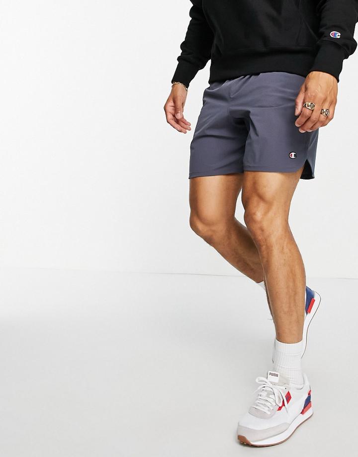 Champion Small Logo Shorts In Washed Gray-grey