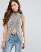 Daisy Street Layered Sleeveless Top - Gray