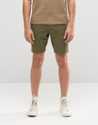 Asos Super Skinny Jersey Shorts In Khaki - Burnt Olive