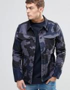 G-star Vodan 3d Slim Denim Jacket Camo Print - Fantem Blue