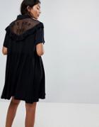 Lazy Oaf Bad For You Sheer Frilly Dress - Black