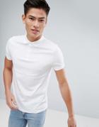 Asos Short Sleeve Jersey Polo In White - White
