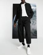 Asos Design Wide Crop Chinos In Black
