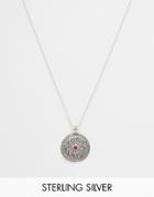 Rock N Rose Adelle Sterling Silver Garnet Coin Pendant Necklace - Silver