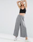 Asos Slouch Marl Wide Leg Trousers - Gray