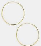 Kingsley Ryan Sterling Silver Gold Plated 20mm Sparkly Hoop Earrings - Gold