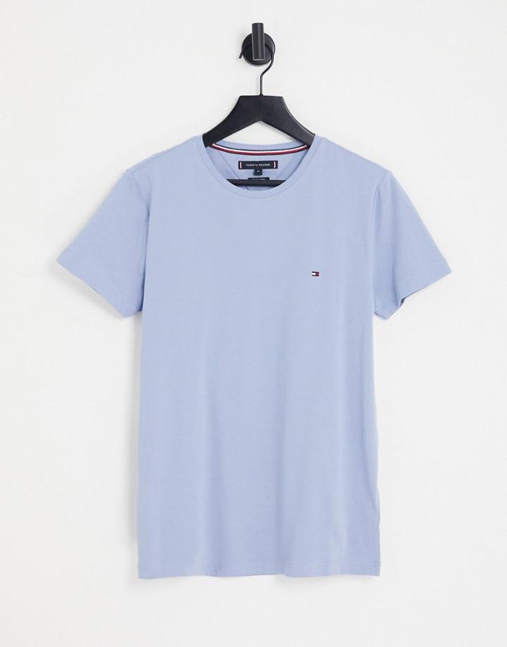 Tommy Hilfiger Icon Logo Slim Fit T-shirt In Light Blue