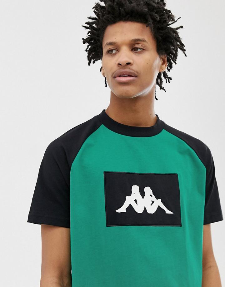 Kappa Authentic Baria T-shirt With Chest Embroidery Logo In Green - Green