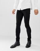 Asos Design Recycled Super Skinny Jeans In Black - Black